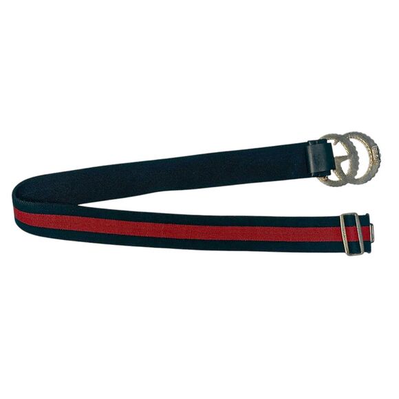 Gucci Web Torchon Interlocking Double G Belt Elastic Stretch Web Stripe Size 75 - Picture 6 of 14